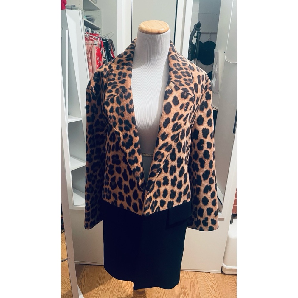 Zara Animal Leopard Print Blazer Jacket size small medium